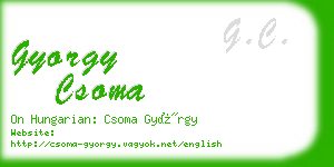 gyorgy csoma business card